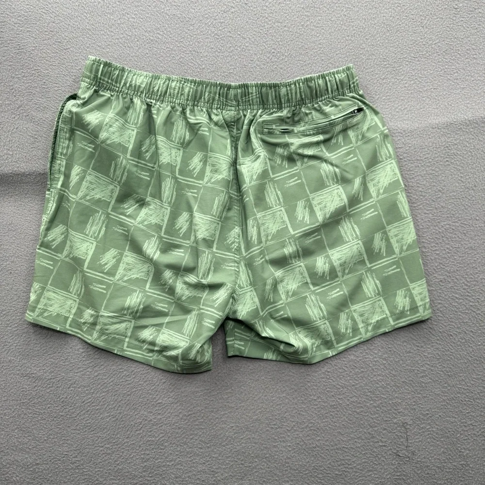 Bearbottom Clothing Swim Shorts Mens XL Green Geometric Trunks‎ 5.5 Inseam Lined